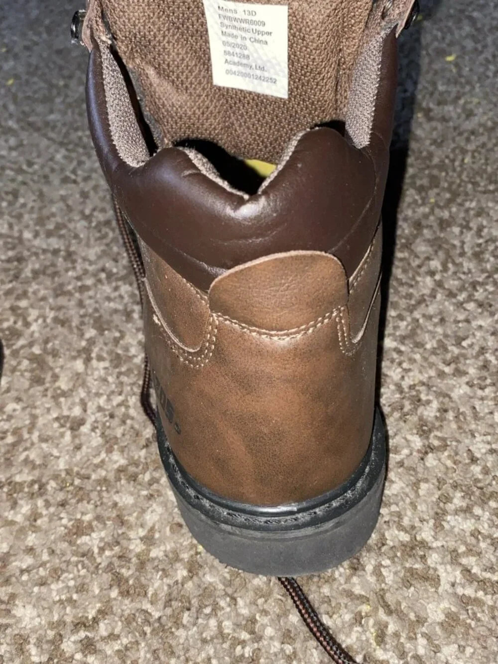 Brazos Work Force - Men's Chestnut Brown Work Boots - Size 13D - Slip & Oil Resi